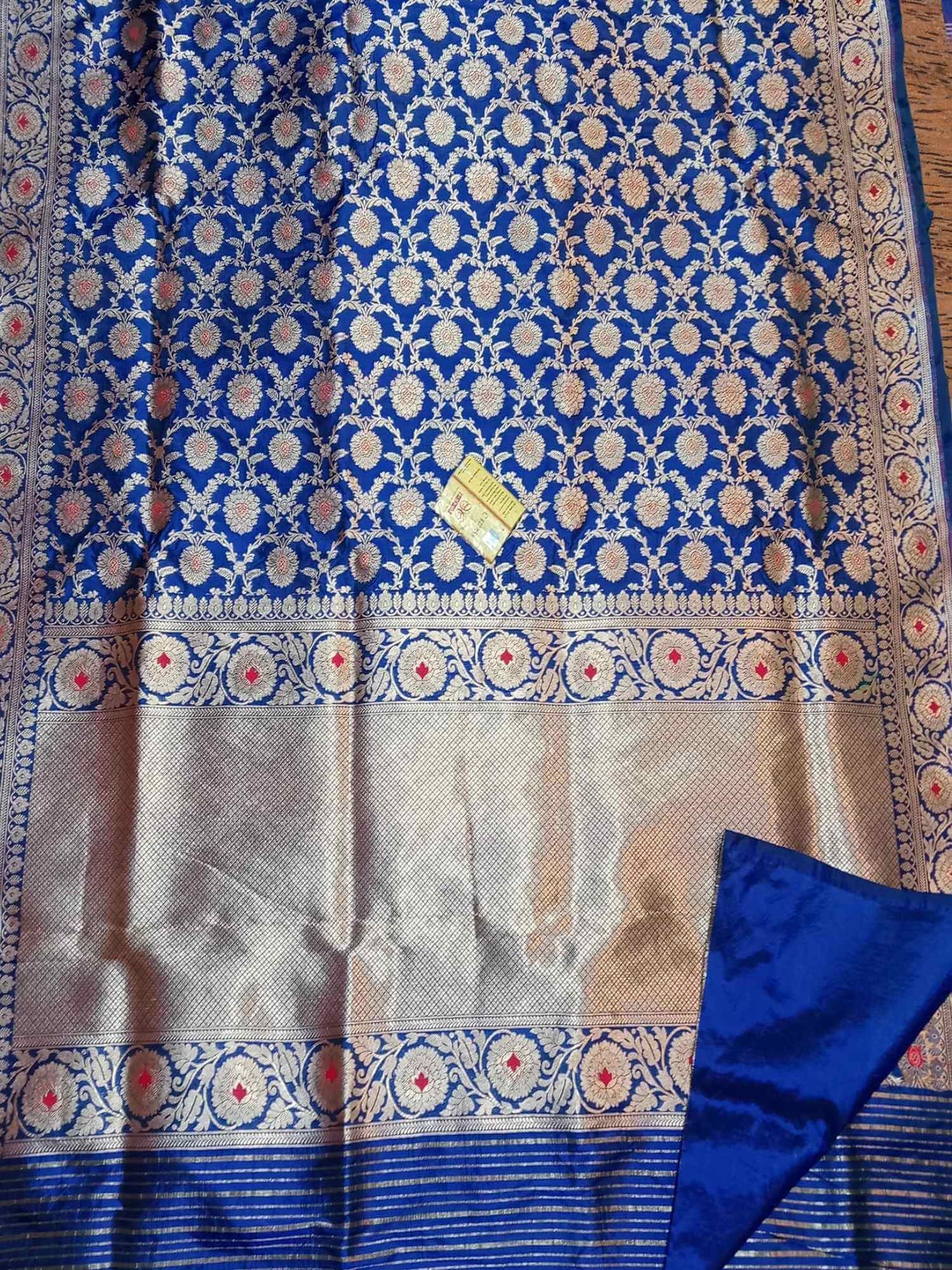 Admiral Blue Katan Silk Meenakari Banarasi Handloom Saree Inspired by Nita Ambani