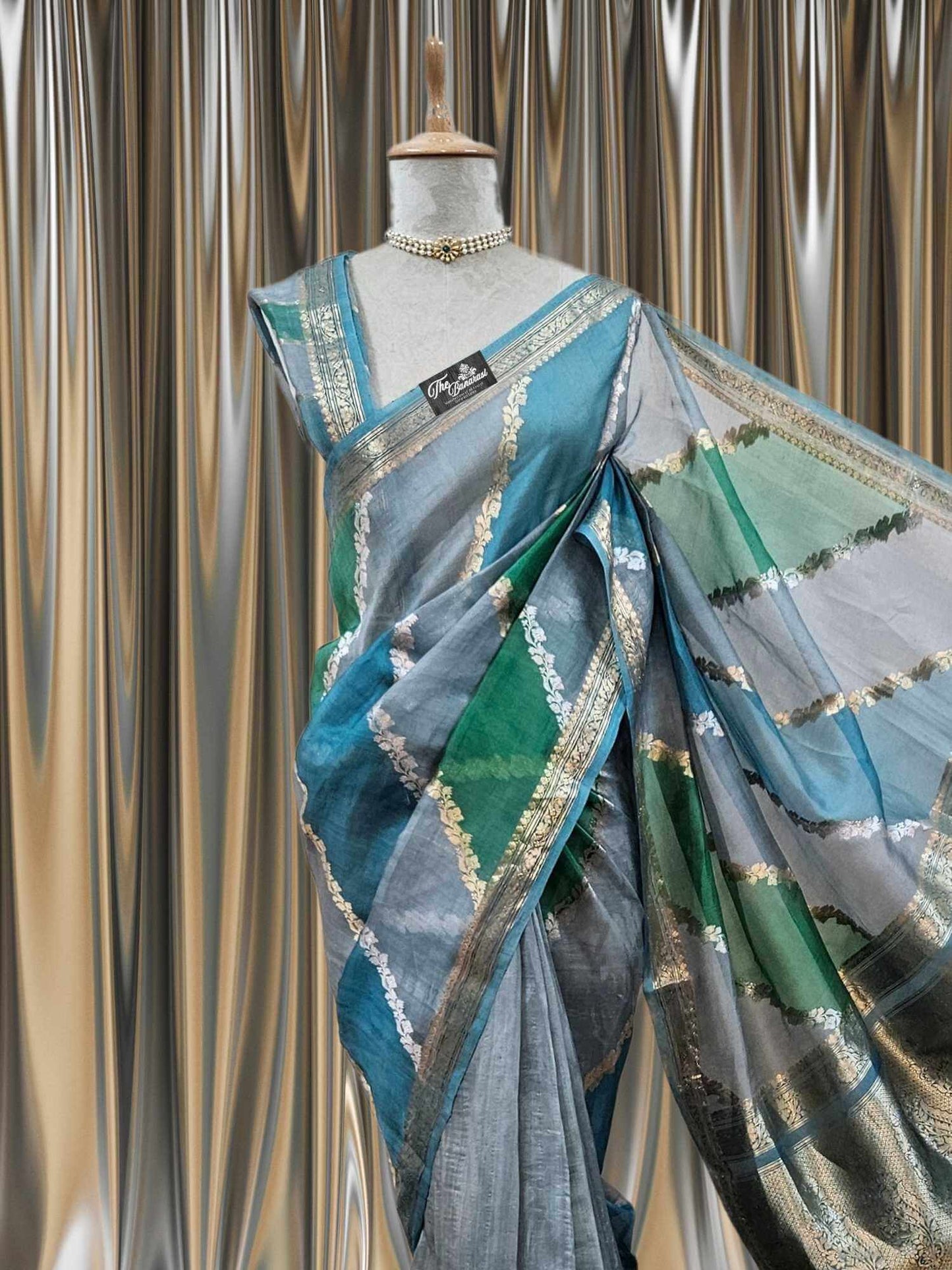 Multi Color Pure Kora Silk Sona Roopa Banarasi Handloom Saree