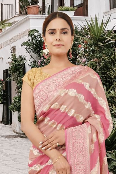 Khaddi Georgette Water Zari