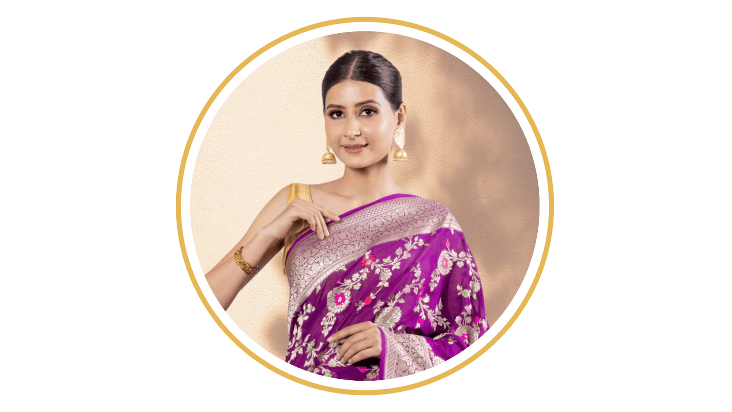 Traditional Handwoven Khaddi Georgette Banarasi Saree with Meenakari Design Online Collection | The Banarasi