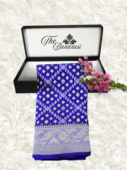 Purple Amethyst Khaddi Georgette Water Zari Banarasi Handloom Saree